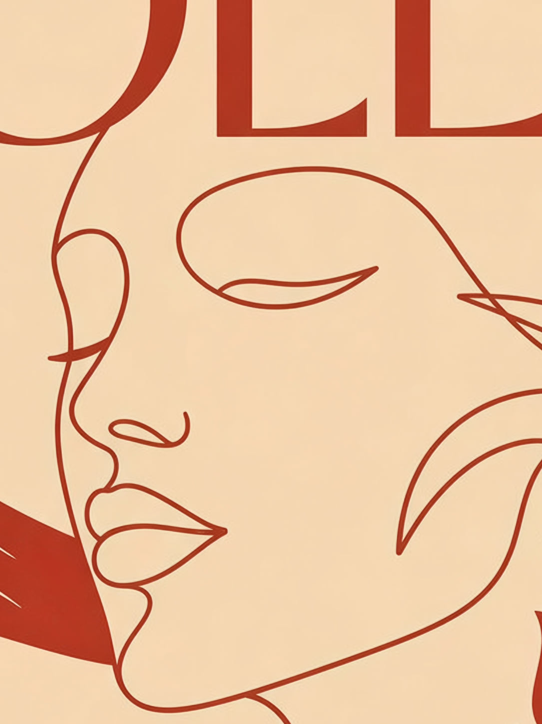 Detail a taille reelle du tirage, affiche martinique ile au soleil au trait rouge