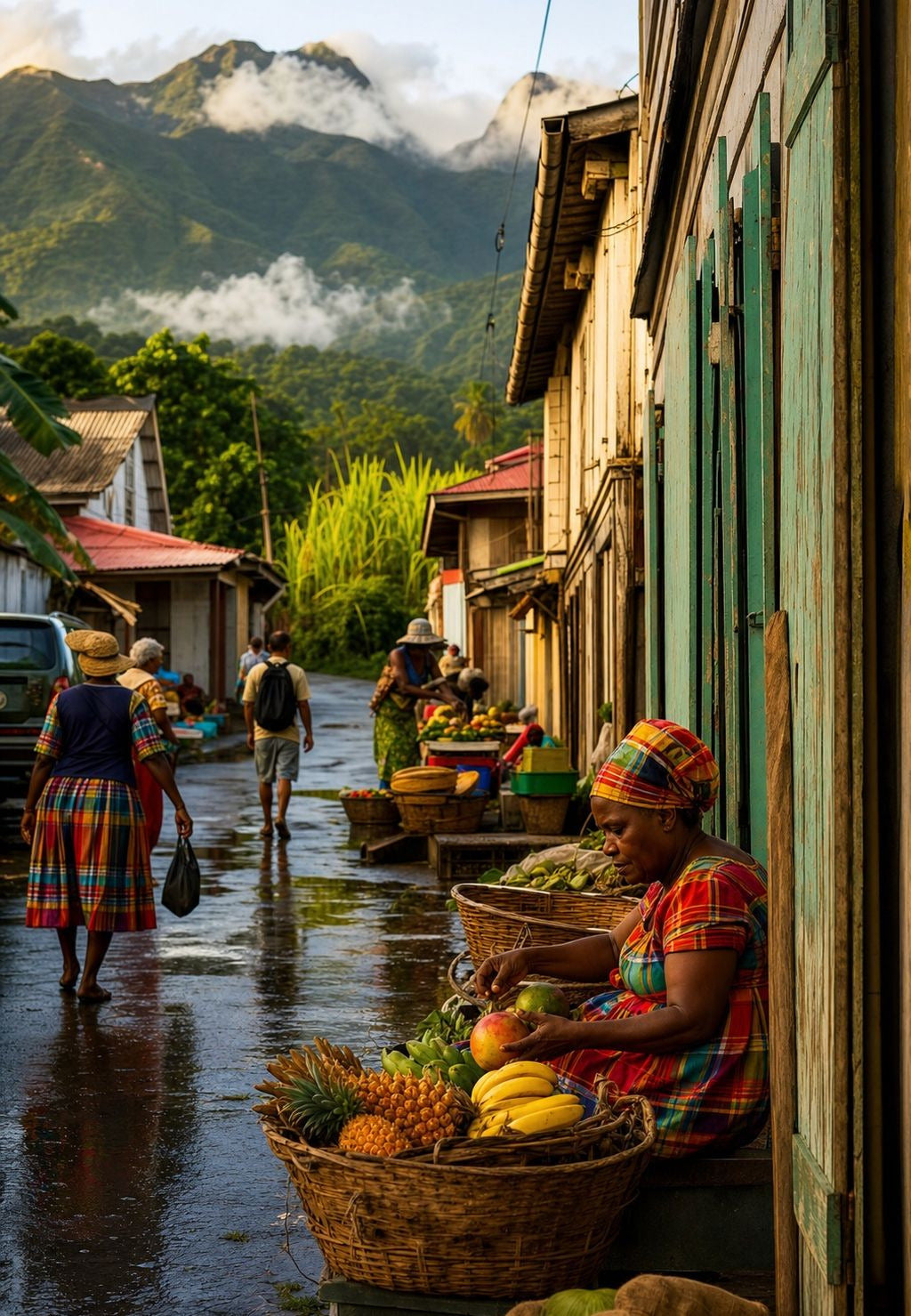 Martinique - Prodavačica voća nakon kiše