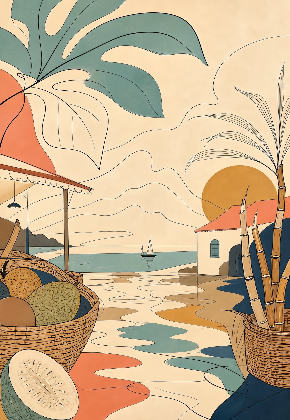 Martinique - La plage au trait