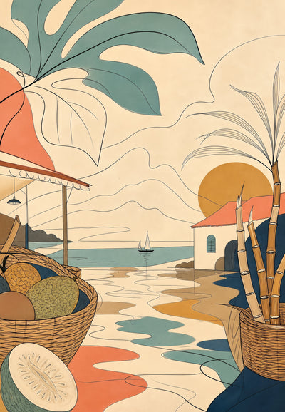 Martinique - Der Strand in Linien
