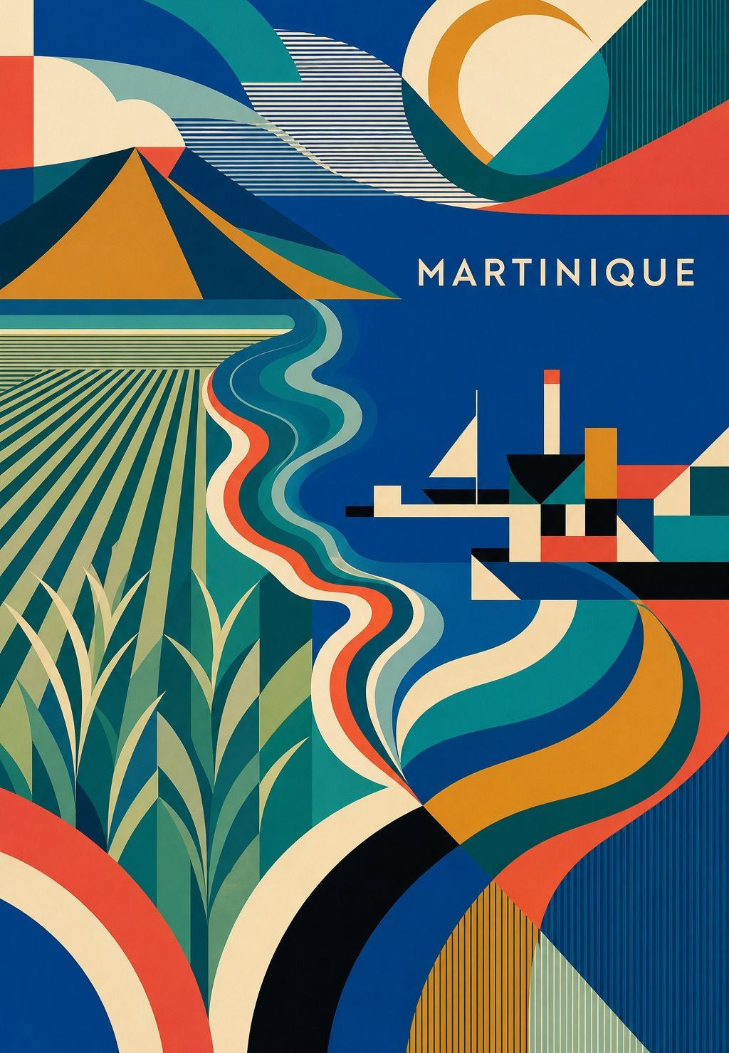 Martinik - Pole cukrové třtiny