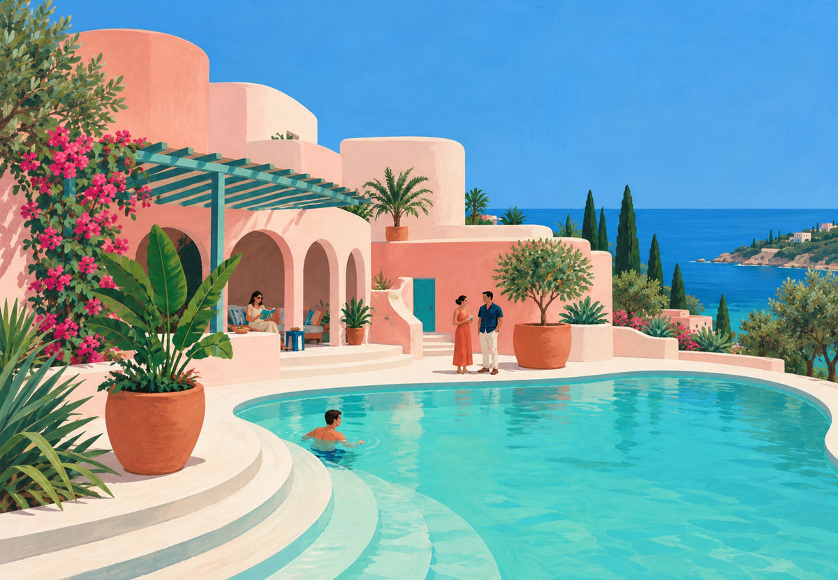 Mediterranean - The afternoon by the pool (Landscape)