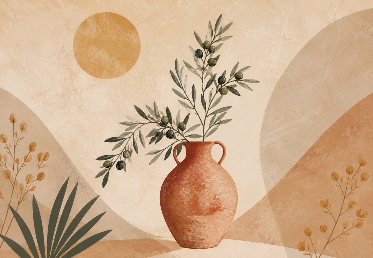 Olive amphora against the sun (Landscape)
