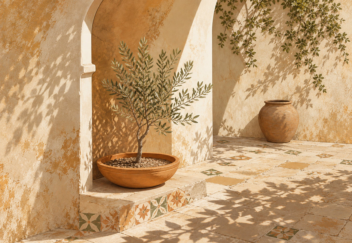 The olive tree in the courtyard (Landscape)