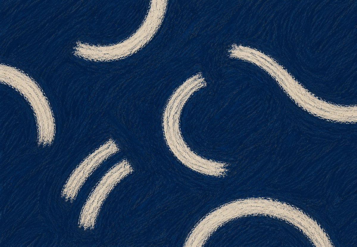 Weiße Kreise auf Marineblau (Querformat)