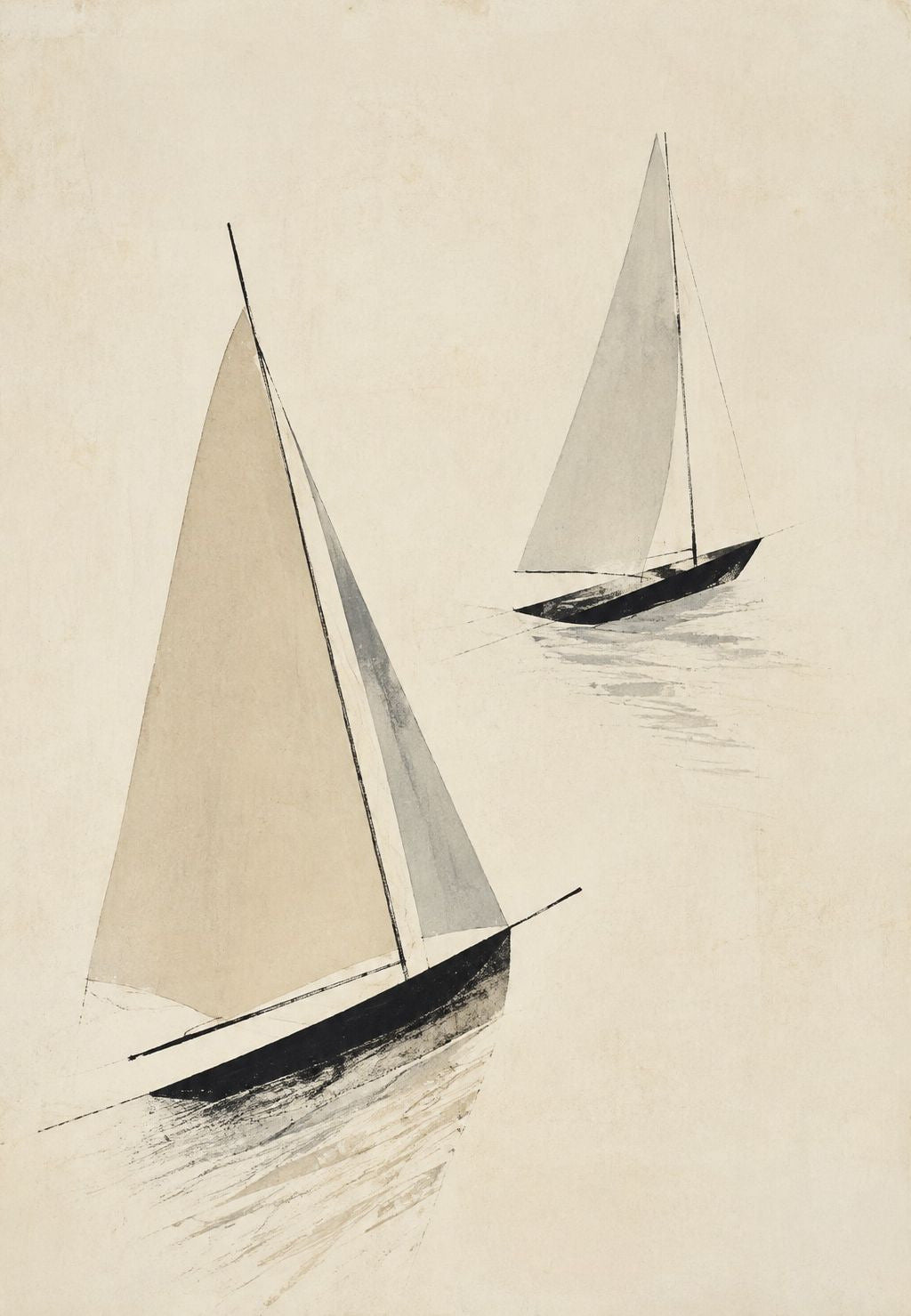 Two Sailboats Racing
