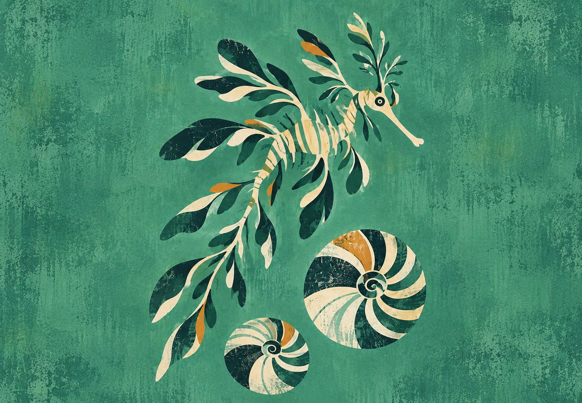 Dragon de mer et coquilles de nautile (Paysage)