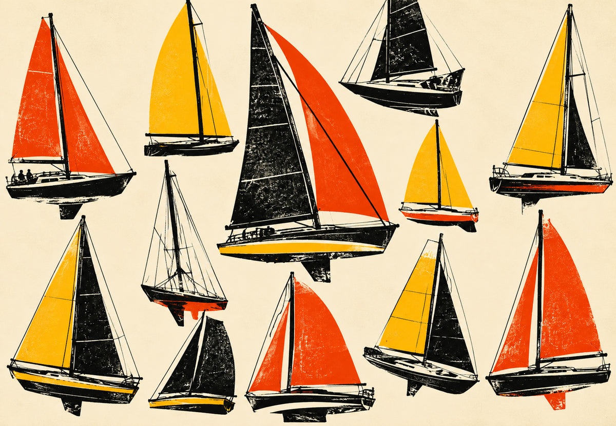 Segelbootflotte (Querformat)