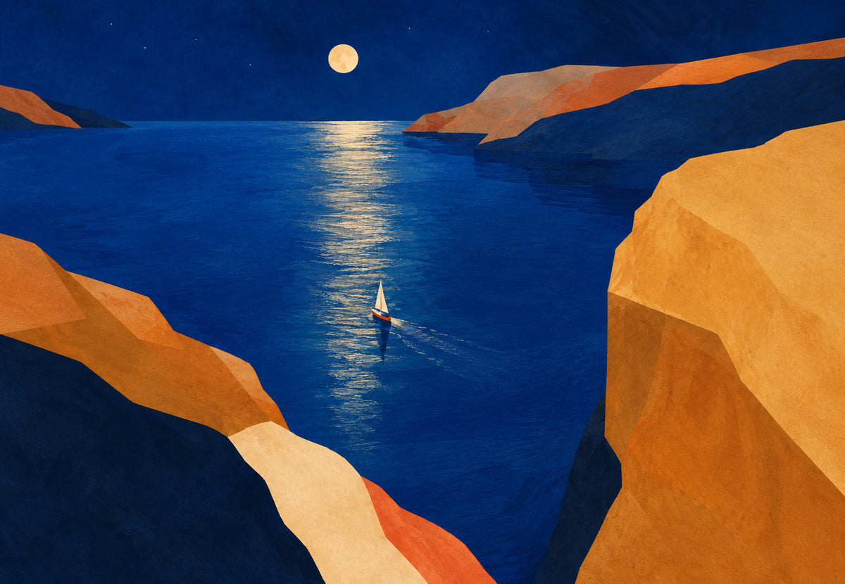 Die Bucht im Mondlicht (Querformat)
