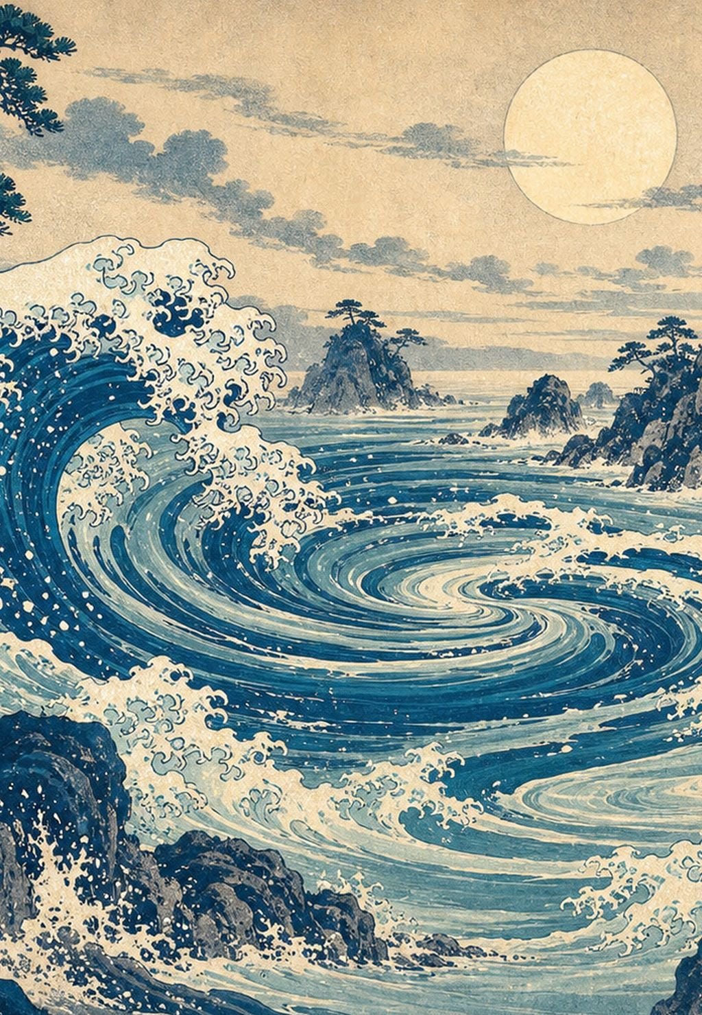 La grande onda sotto il disco chiaro