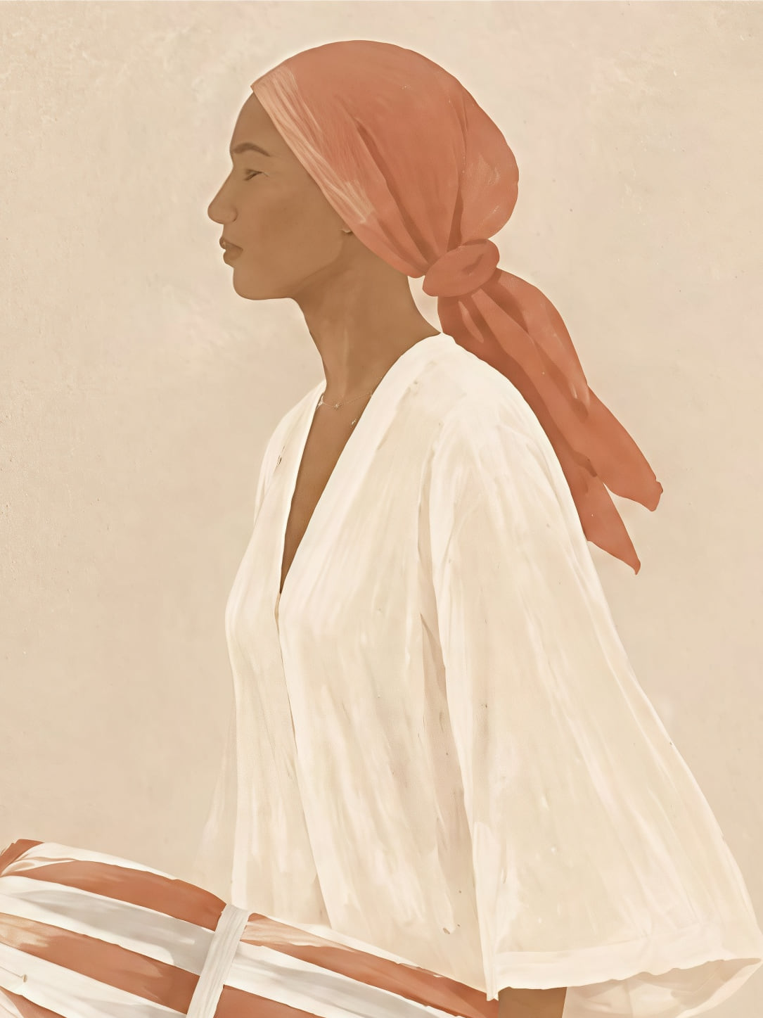 Detail a taille reelle du tirage, affiche mer la marche au parasol