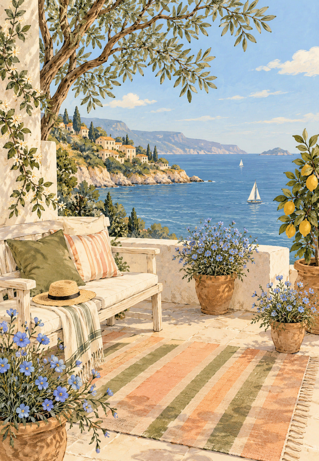 La terrazza dei fiori di lino