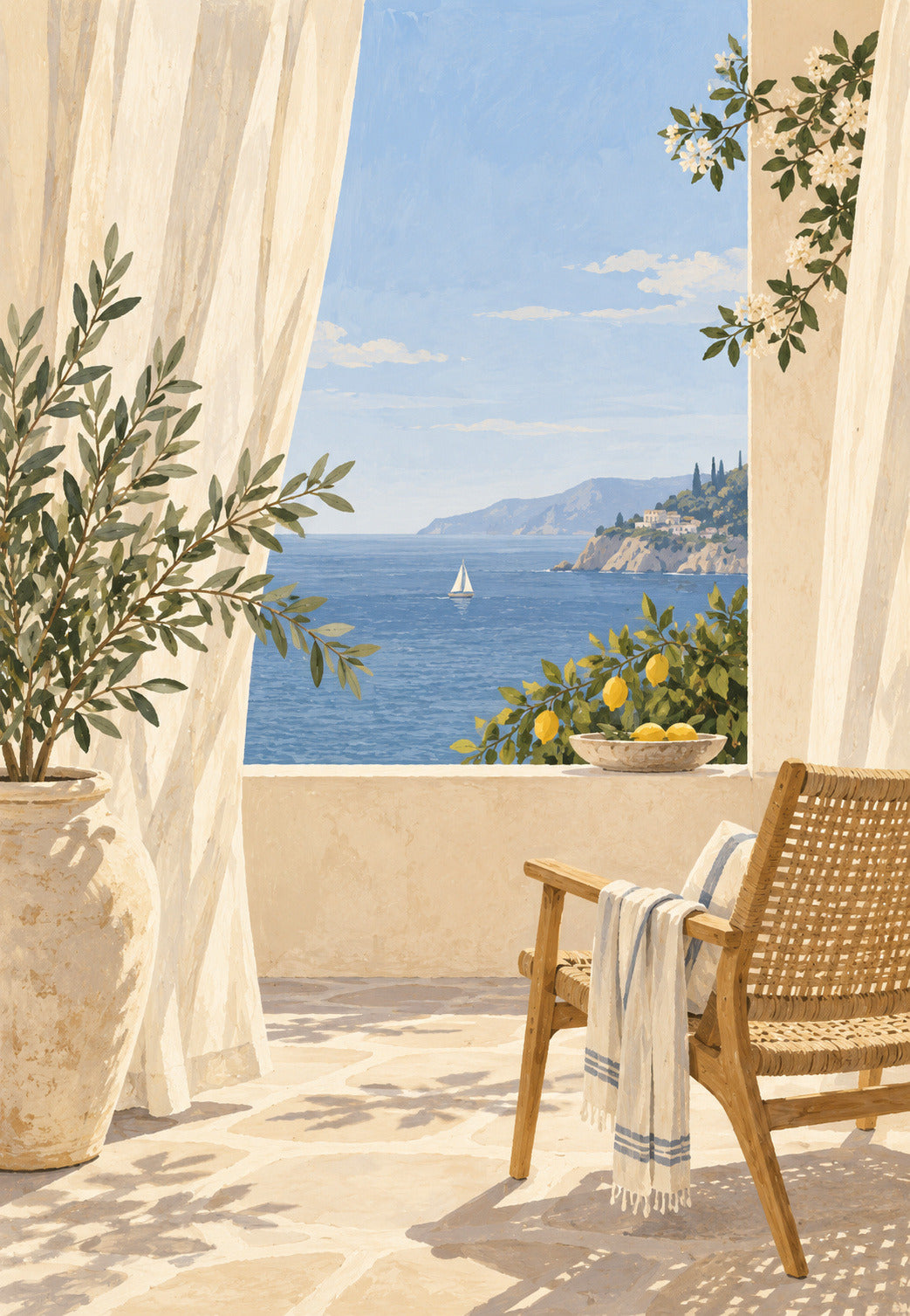 The Terrace with Light Curtains