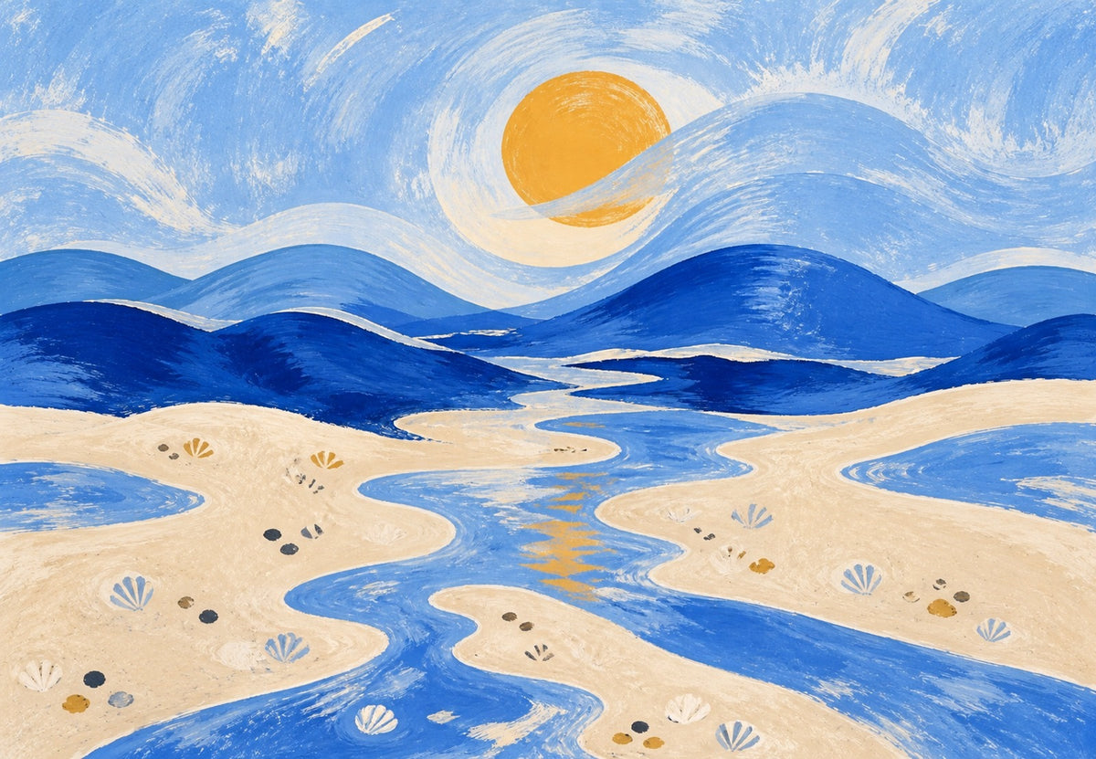 Le chenal doré entre les bancs de sable (Paysage)