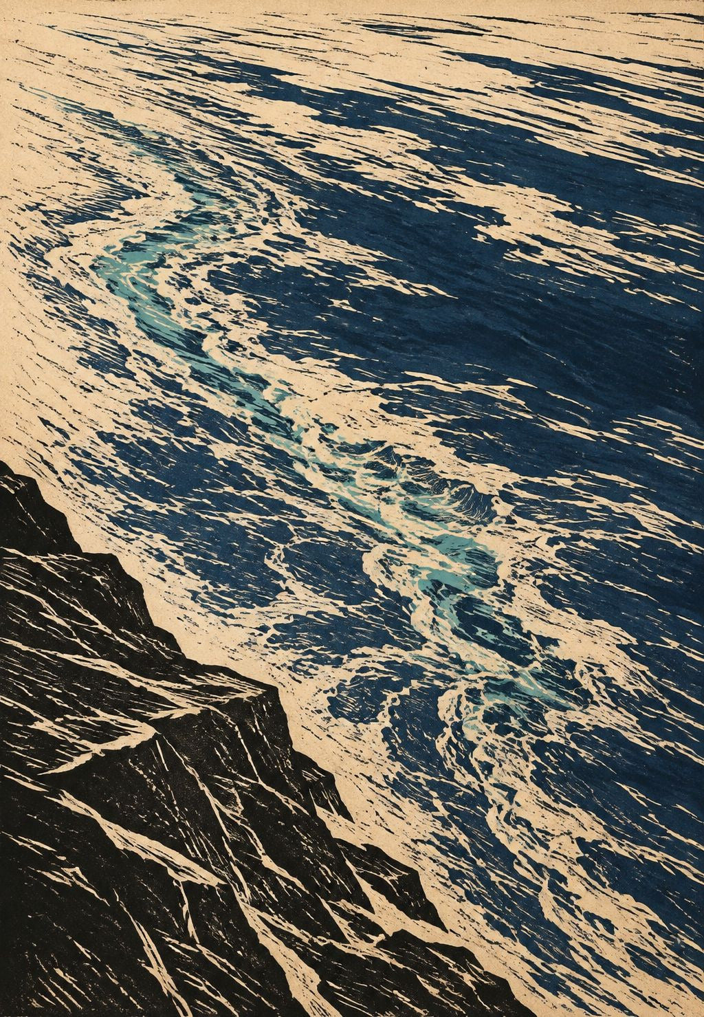 The Turquoise Current Between the Black Rocks
