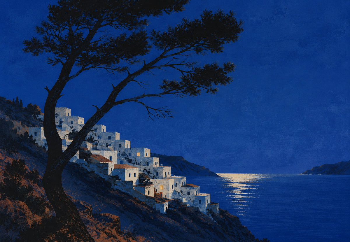 The White Village above the Sea (Landscape)