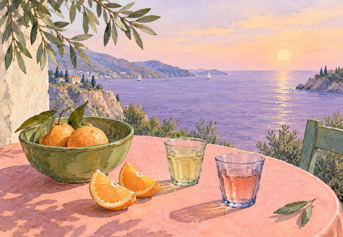 Les verres au coucher du soleil (Paysage)