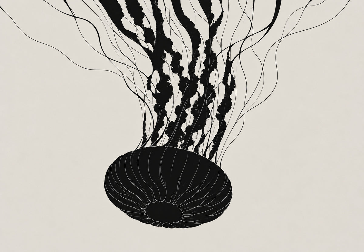 Qualle als Silhouette (Querformat)