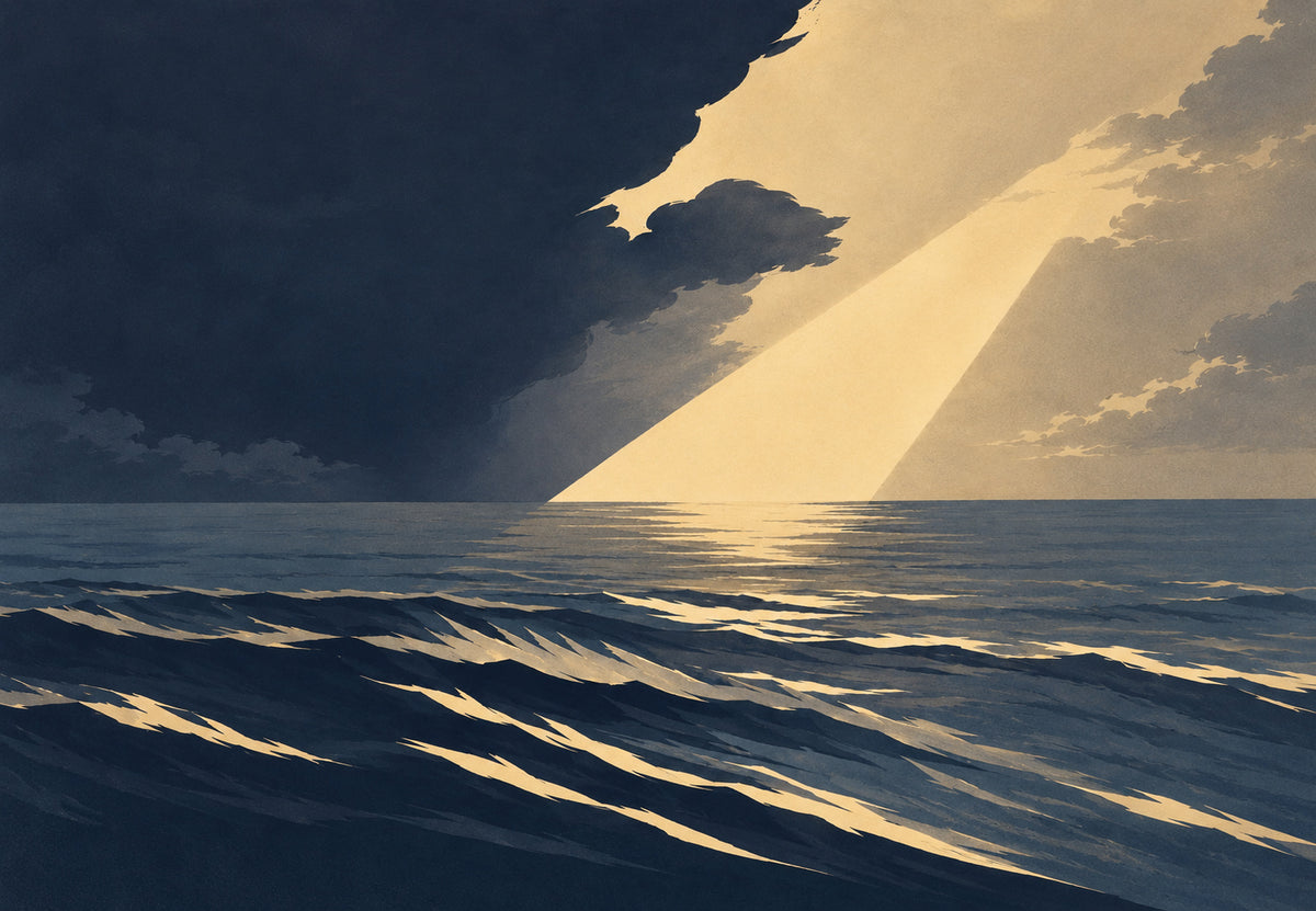 Percée de lumière sur l'océan (Paysage)
