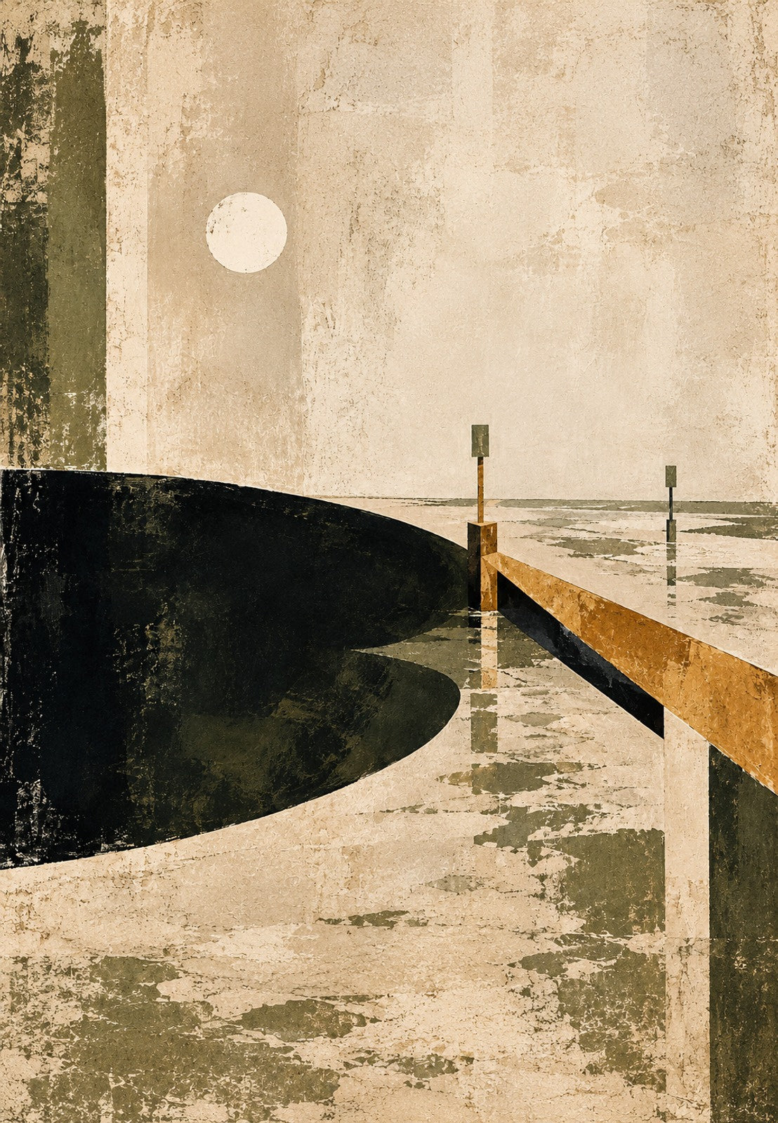 Jetty Under the Moon