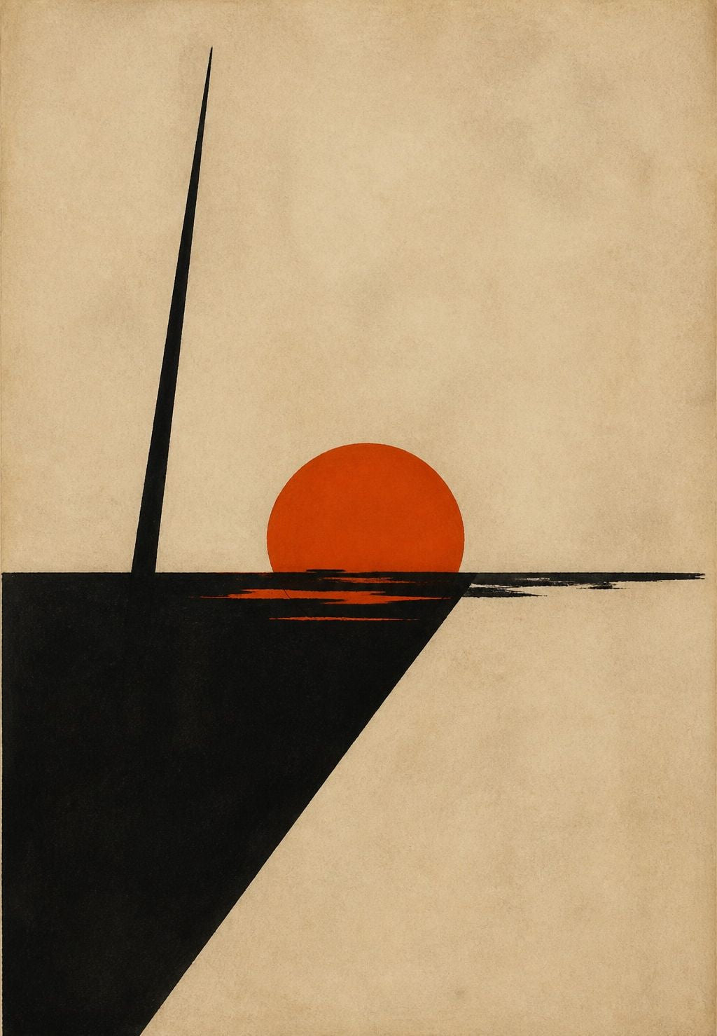Atardecer sobre el horizonte negro