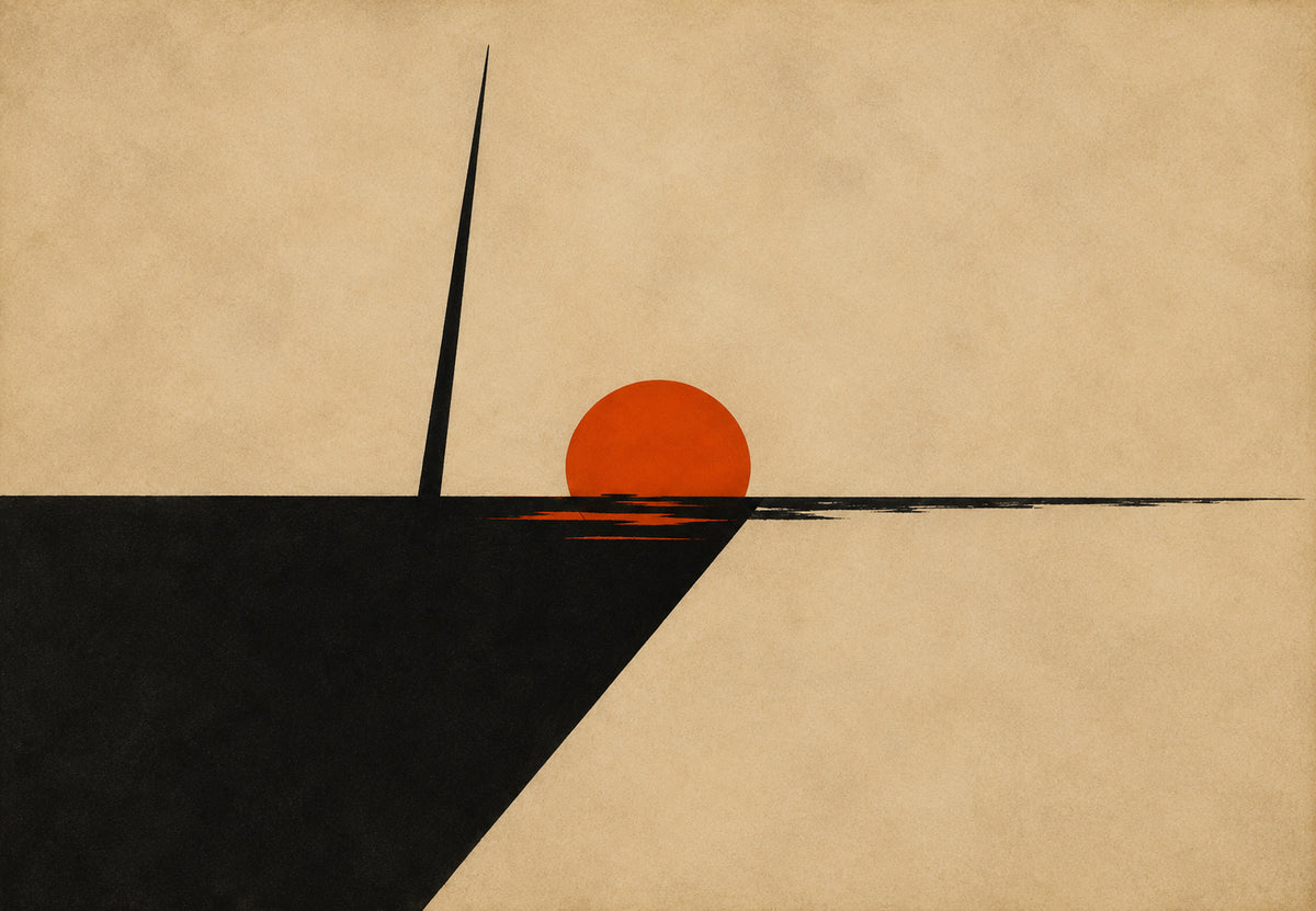 Sunset Over the Black Horizon (Landscape)