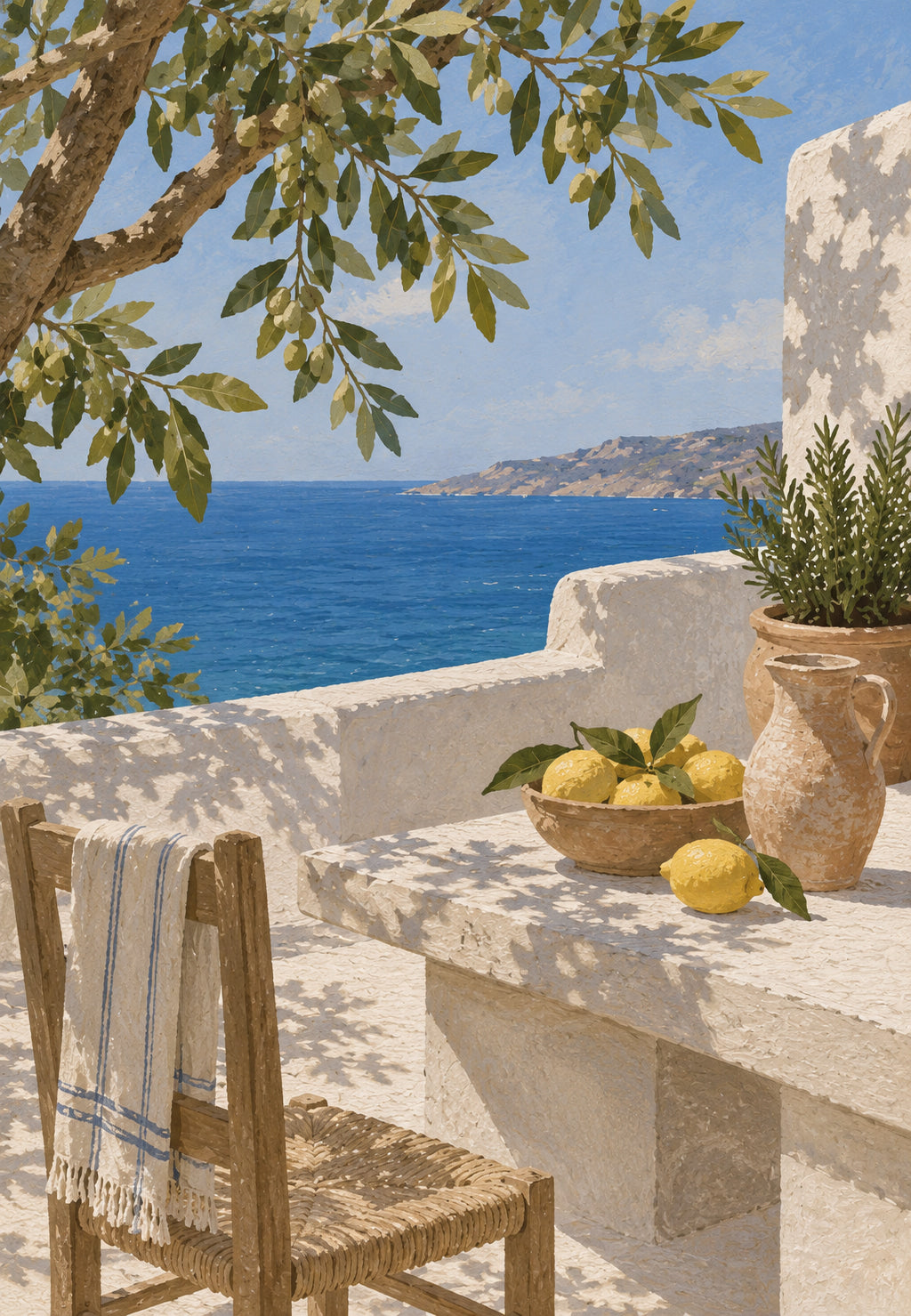 Terrazza con limoni di fronte al mare