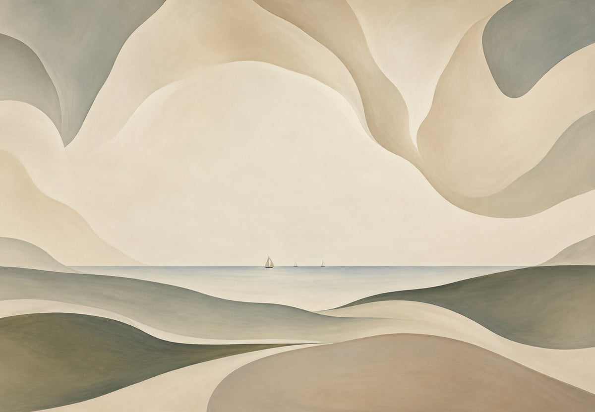 Drei Segelboote auf dem Meer (Querformat)