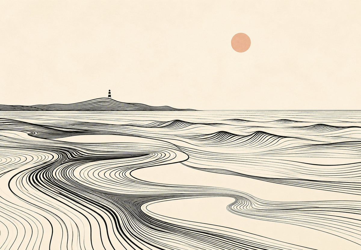 The lighthouse beyond the waves (Landscape)