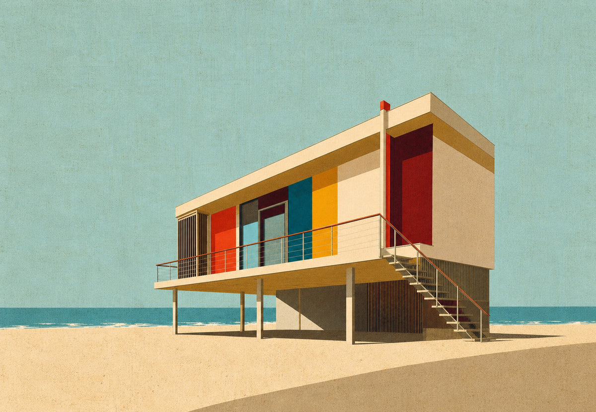 La villa bianca di fronte al mare (Orizzontale)