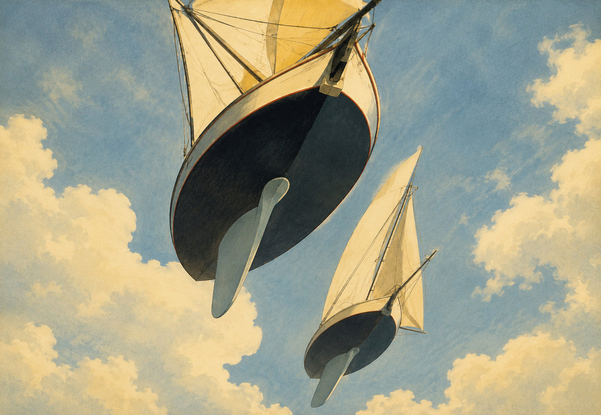 Segelboote über den Wolken (Querformat)