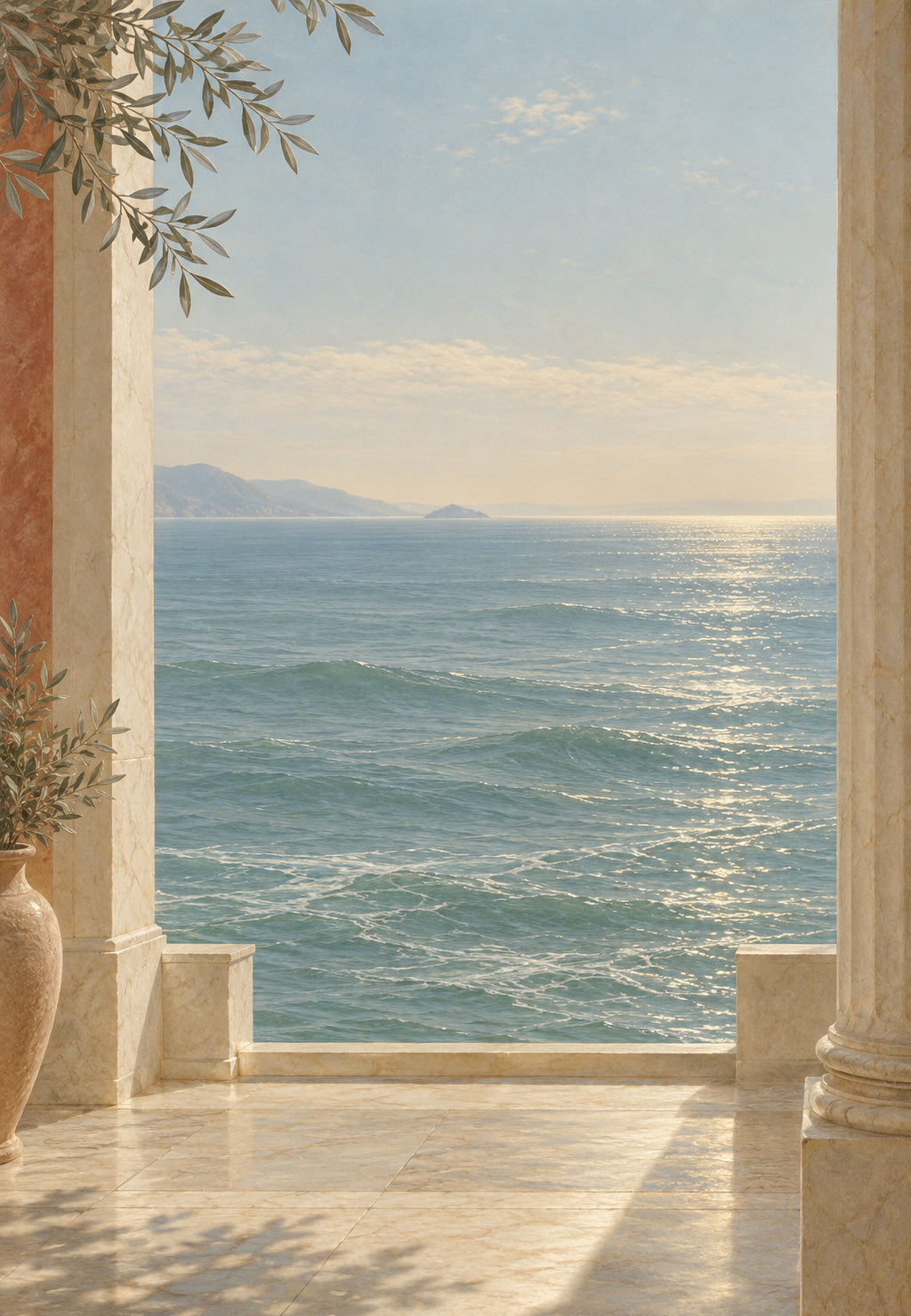 Vue sur la mer depuis la terrasse