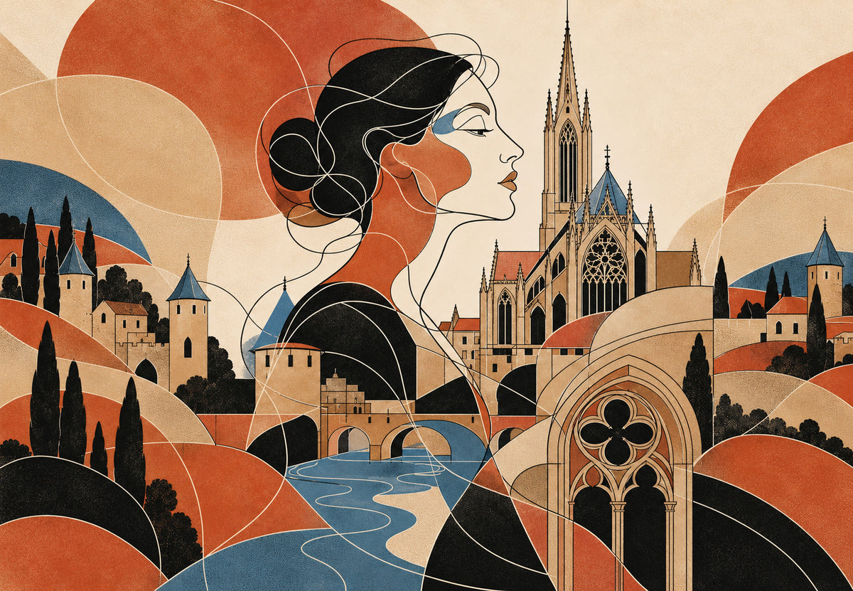 Metz - Le profil et la cathédrale entremêlés (Paysage)