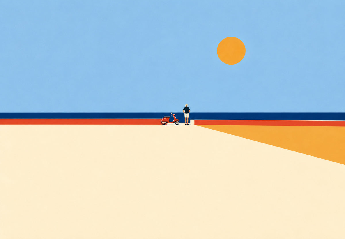 La vespa roja y el gran sol (Horizontal)