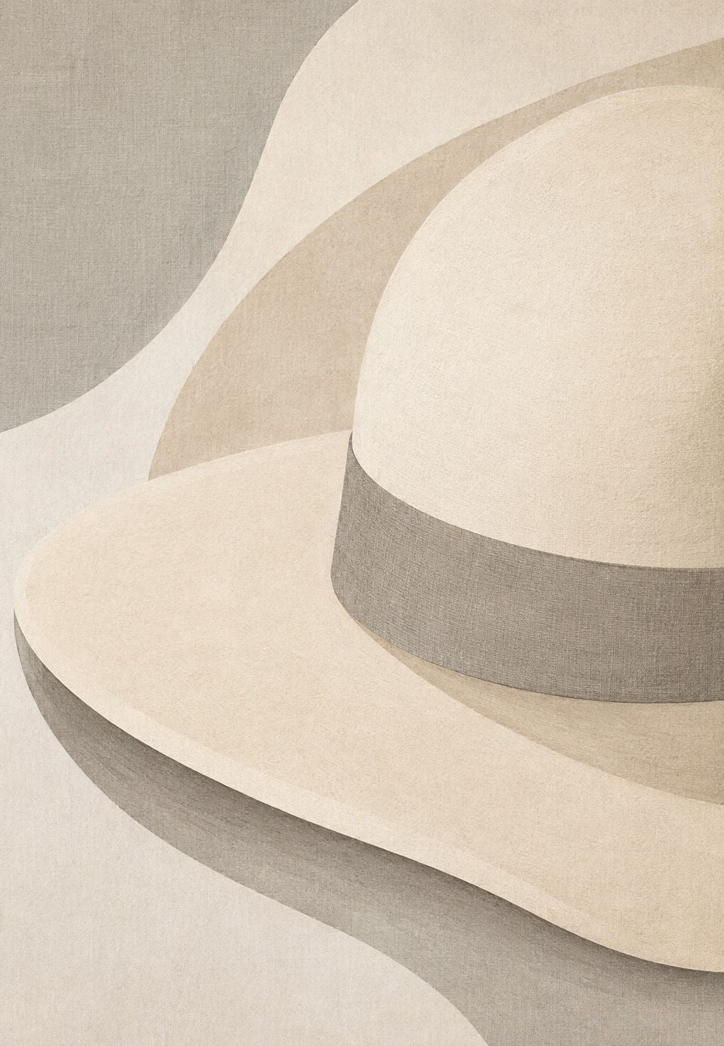 Linnehatt i beige och pärlgrå skuggor