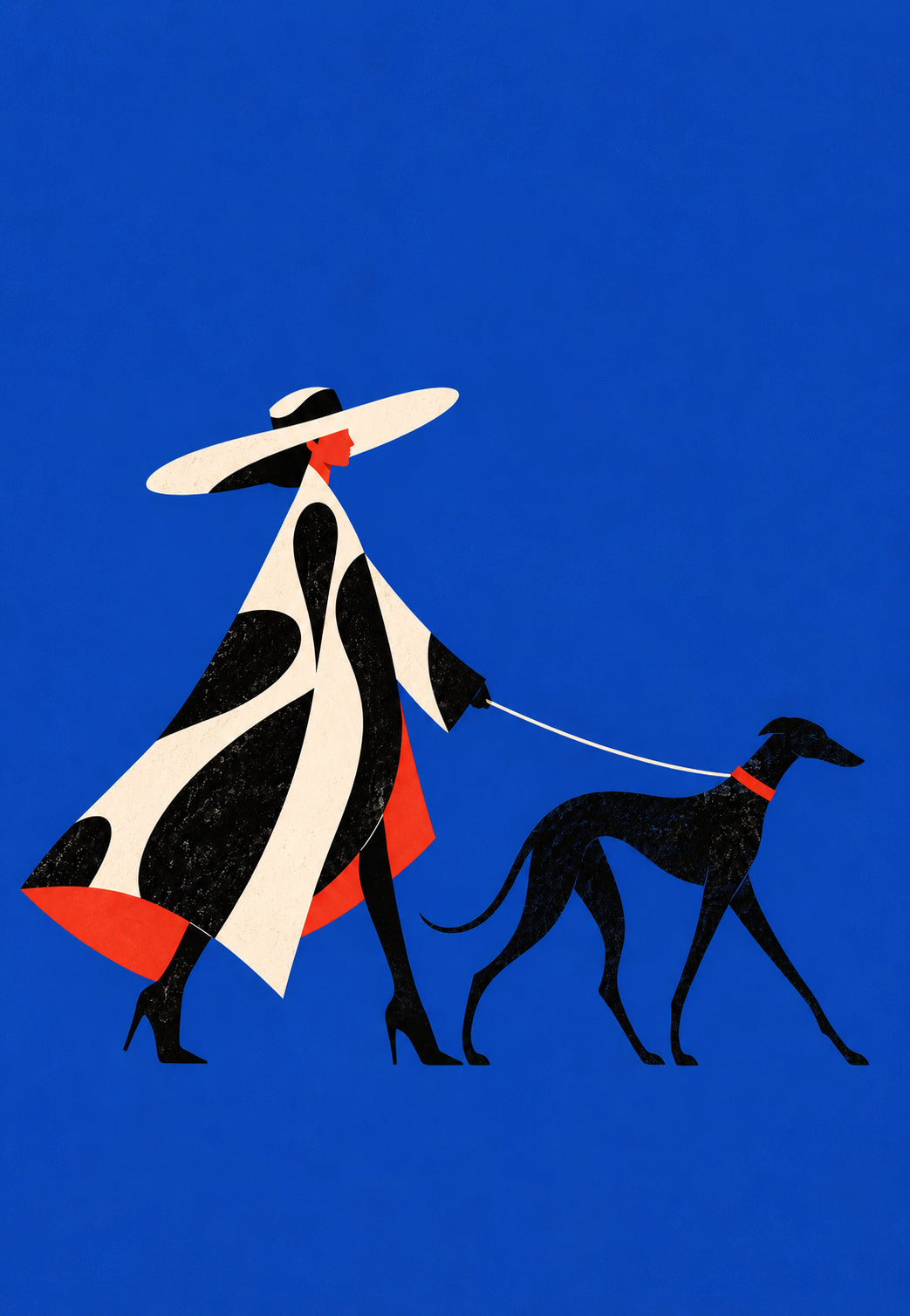 Dama con cappello e levriero