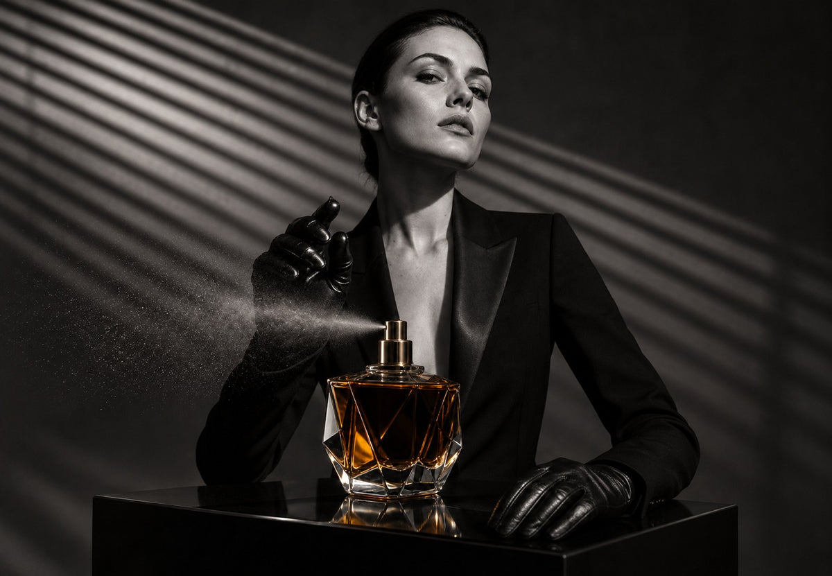 Eleganz in Schwarz und Bernstein (Querformat)