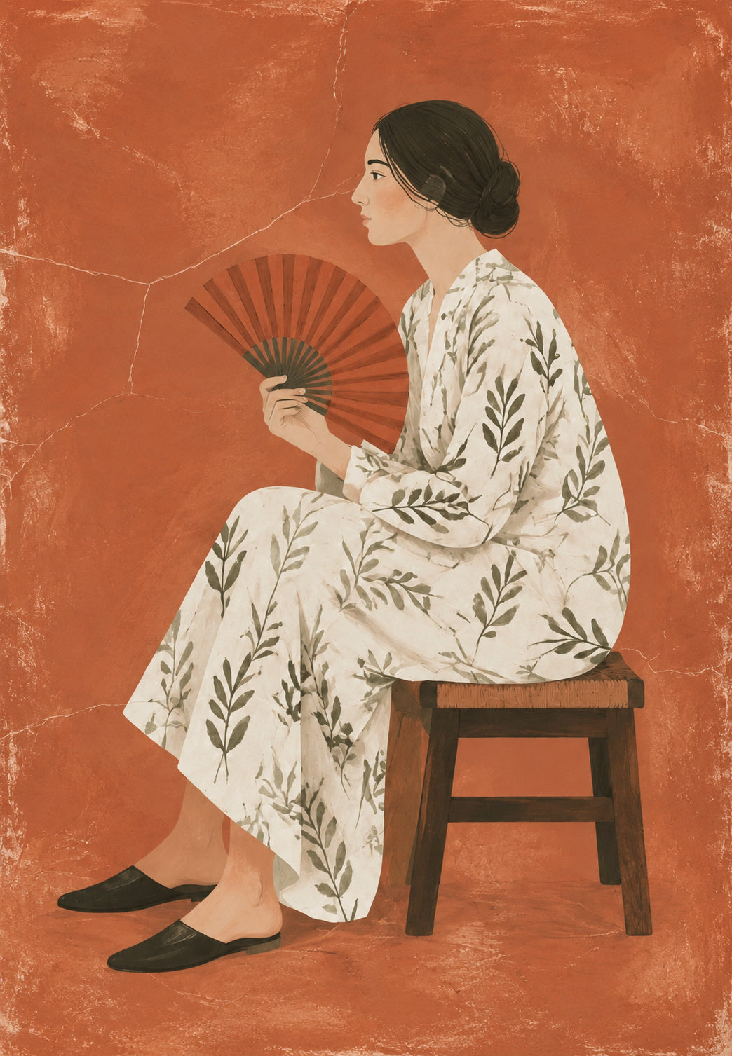 Frau mit Fächer