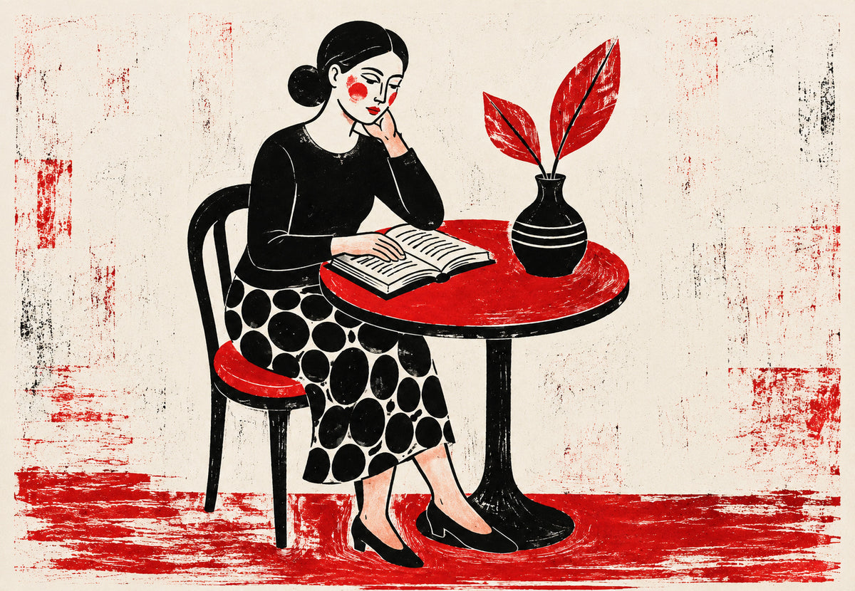 The Reader at the Red Table (Landscape)