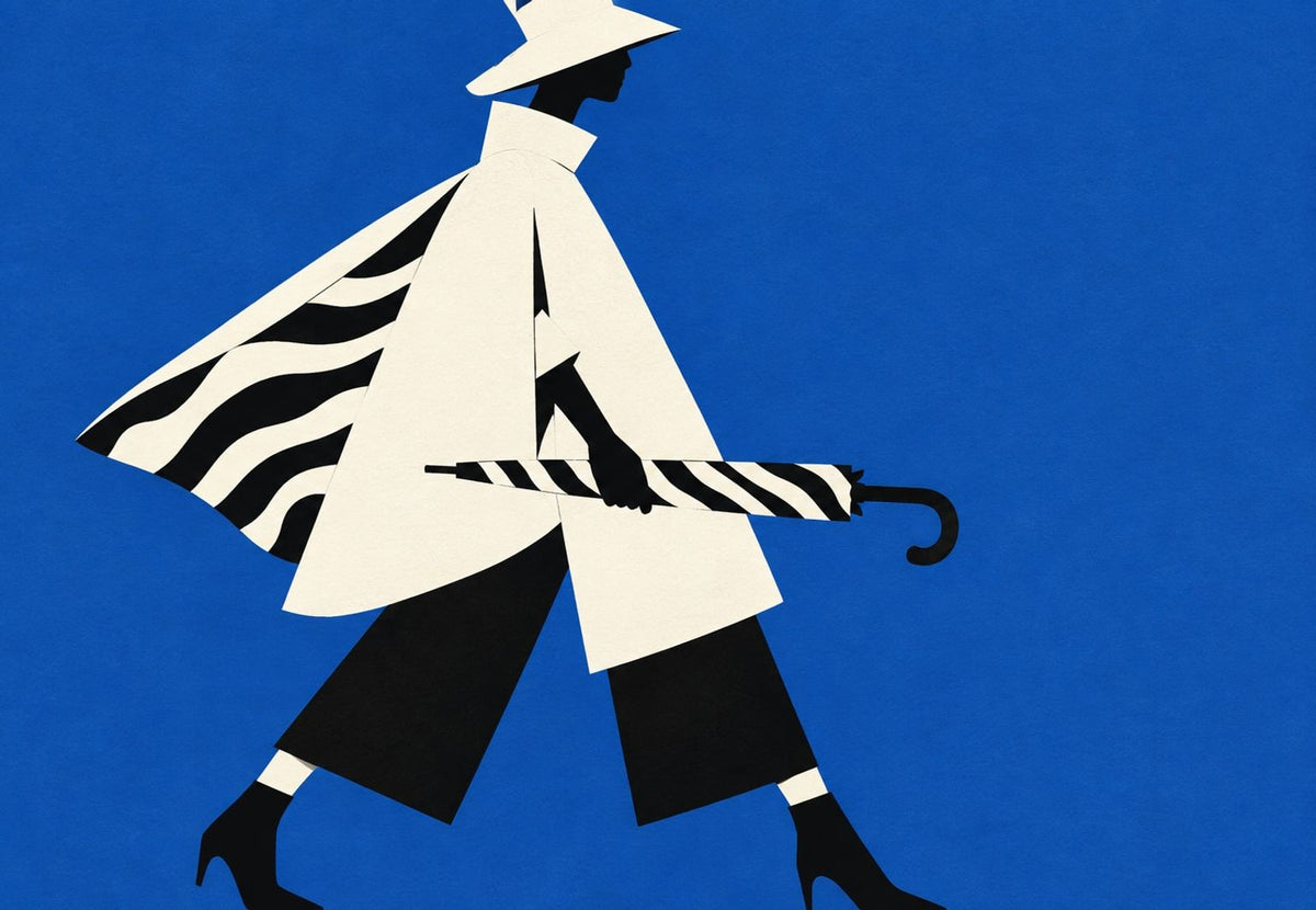 The Passerby with the Striped Umbrella