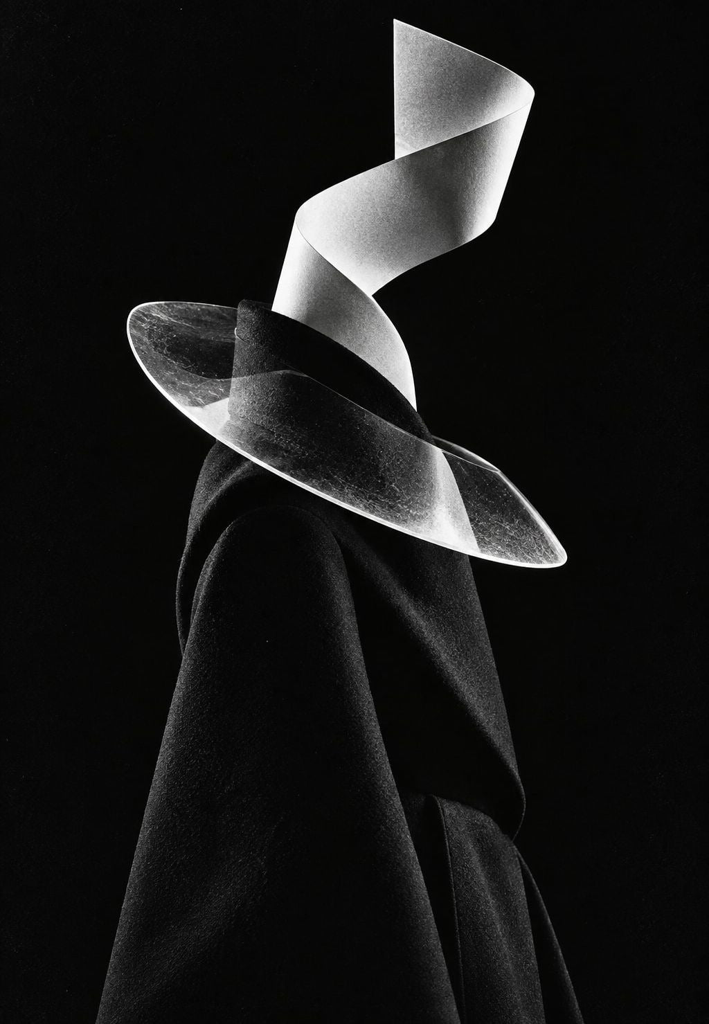 Spiral Ribbon Over a Black Silhouette