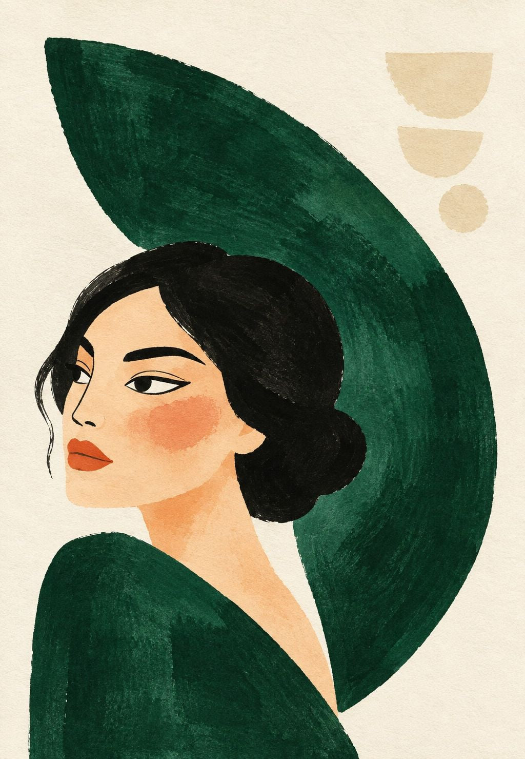 Silhouette in a Green Hat