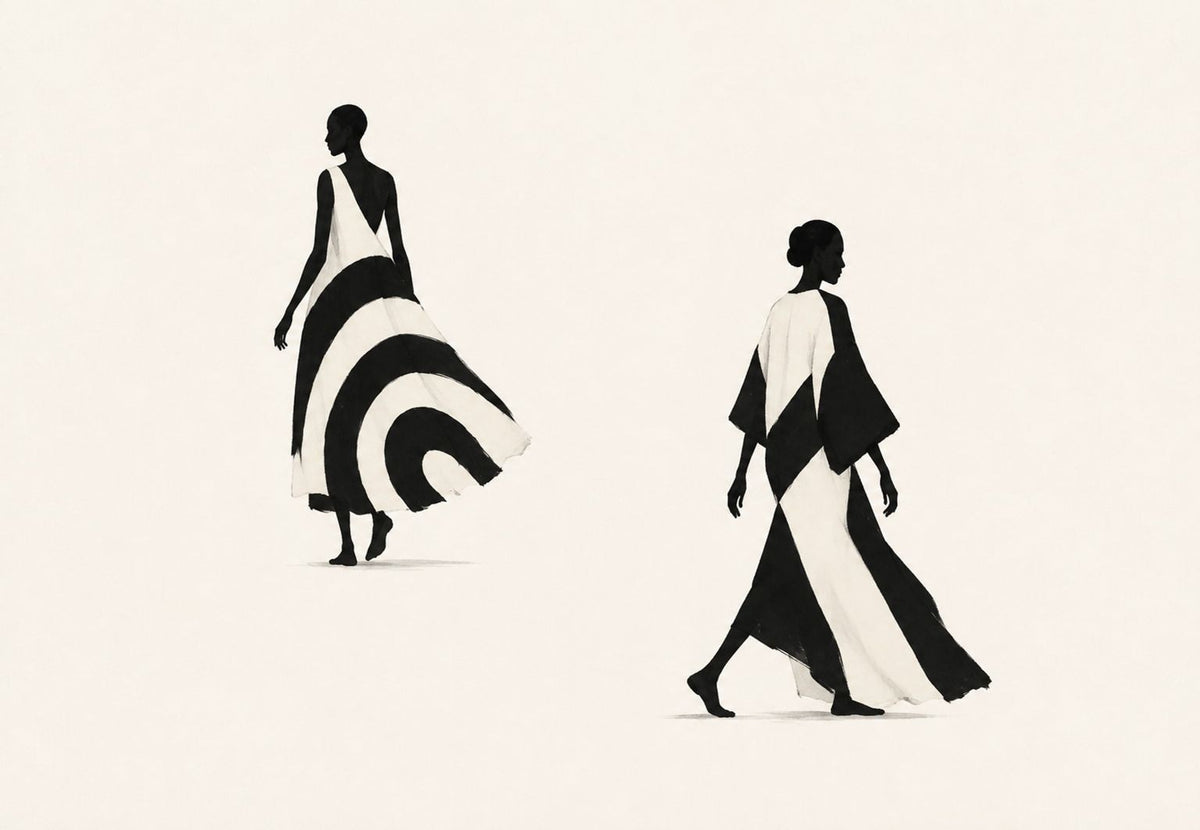 Grafische Silhouetten in Bewegung (Querformat)
