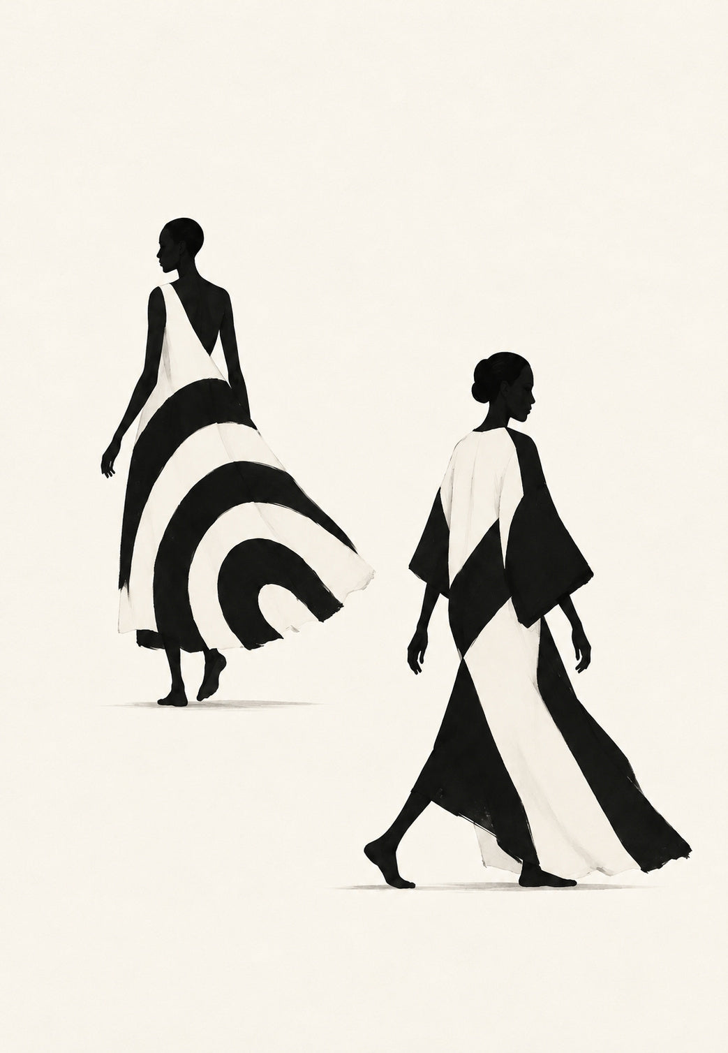 Grafische Silhouetten in Bewegung