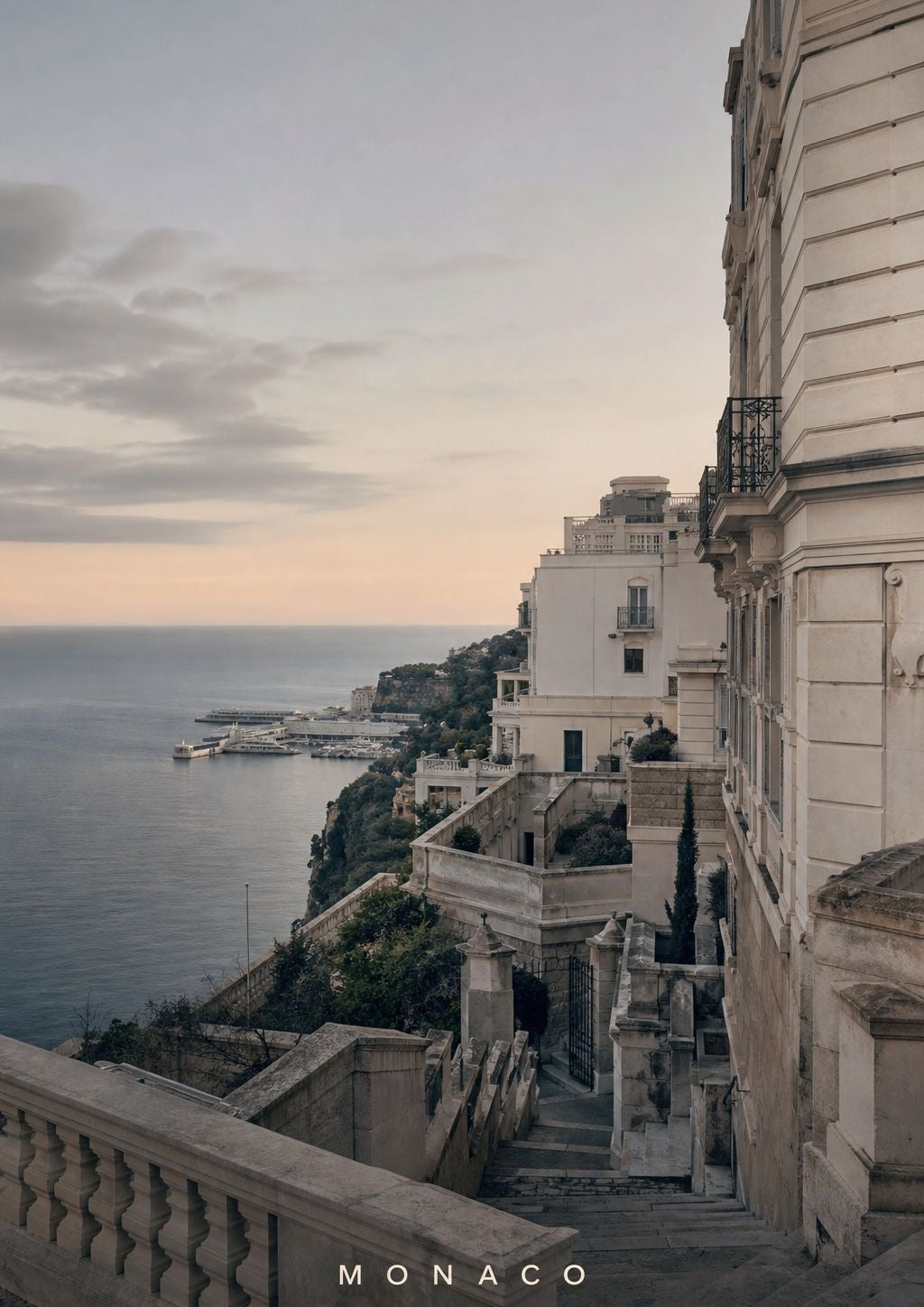 Monaco - Treppen im Morgengrauen