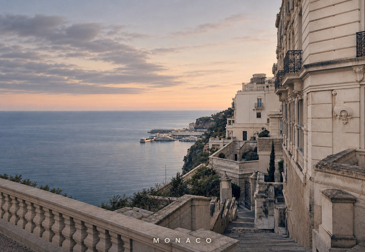 Monaco - Stairways at dawn (Landscape)