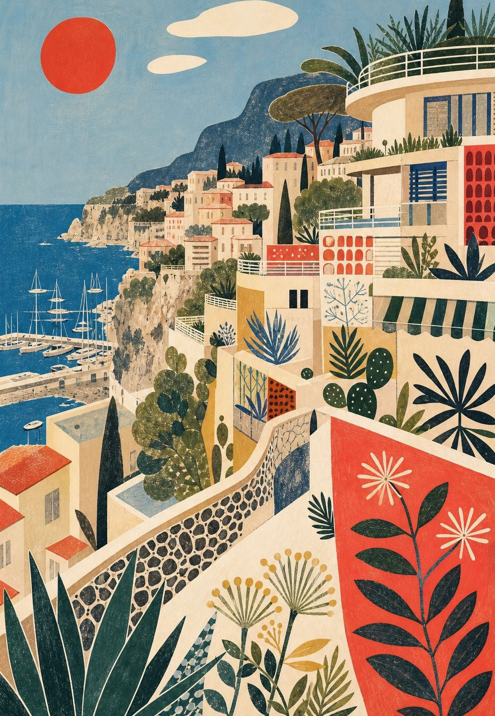 Monaco - Der Hafen von den Gärten aus