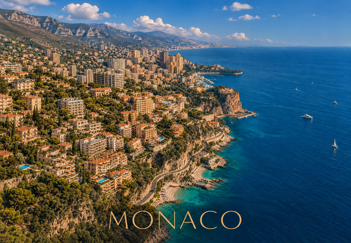 Monaco - Le littoral vu du ciel (Paysage)