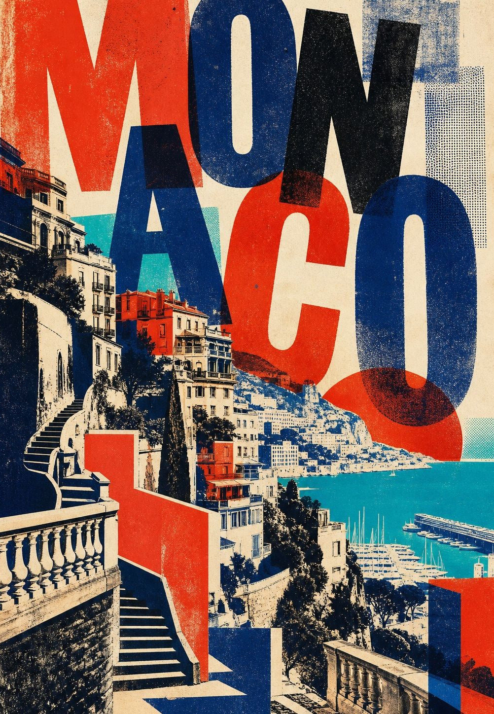 Monaco - Riesige Buchstaben über dem Hafen