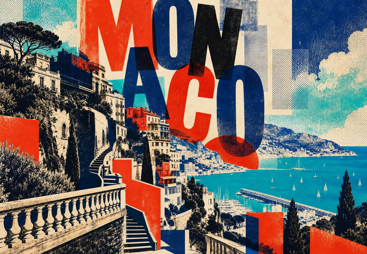 Monaco - Letras gigantes sobre o porto (Horizontal)